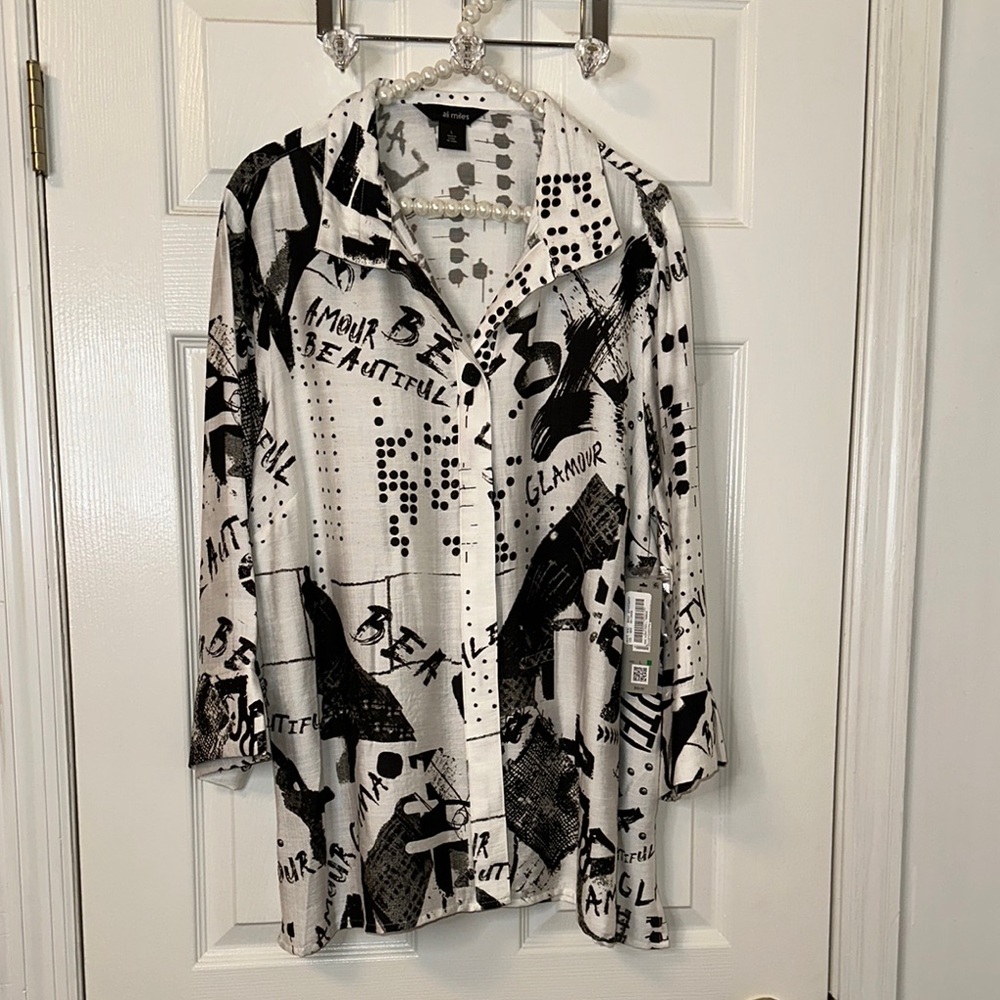 NWT Ali Miles Sz L tunic 23” PTP, 27” L